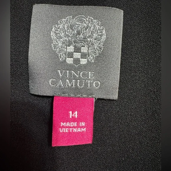 Vince Camuto Black Shift Dress White Trim Sleeveless Size‎ 14 NWT - Picture 5 of 7